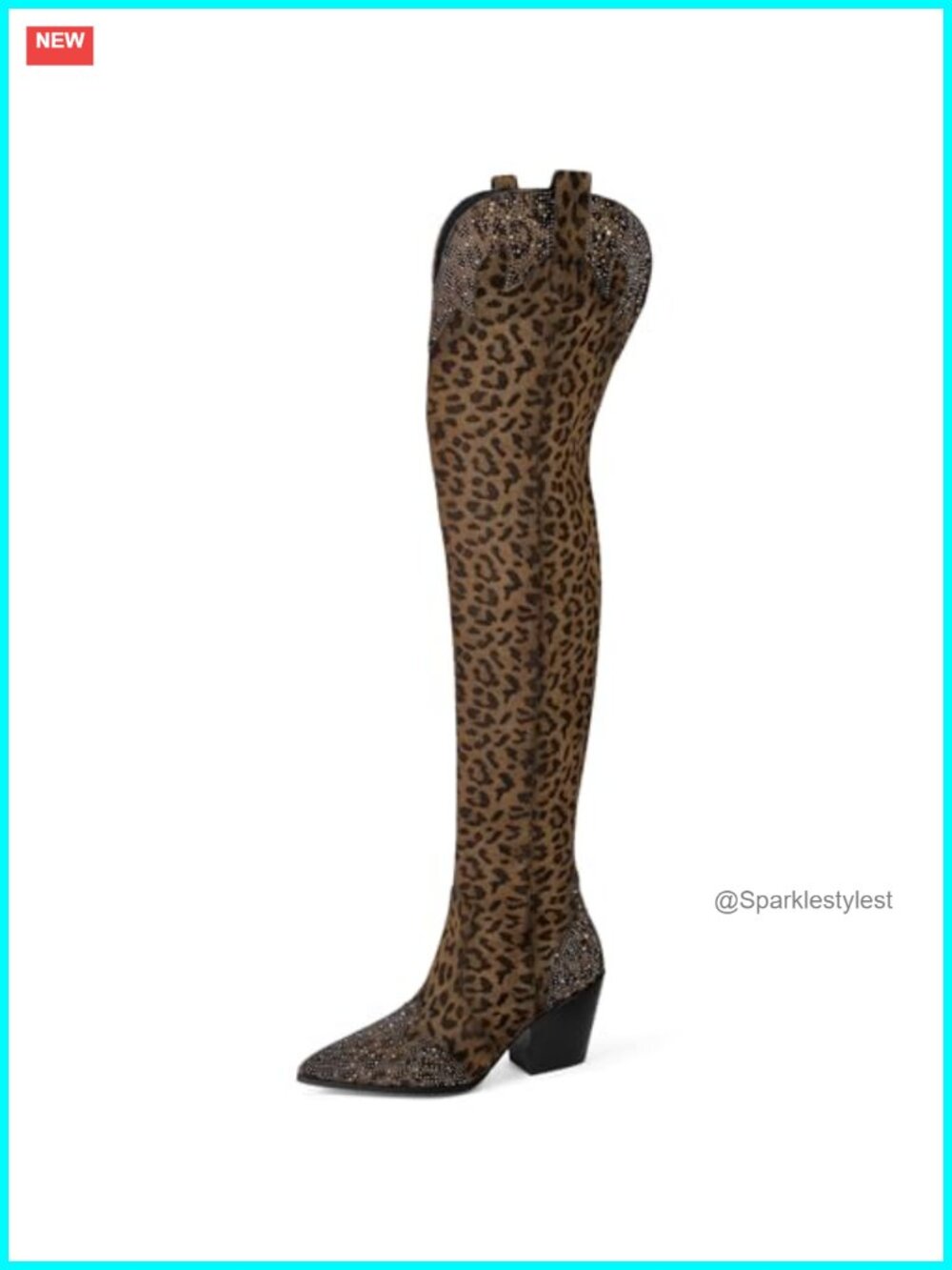 Cowboy Boots for Women Thigh High Over The Knee Chunky Heel